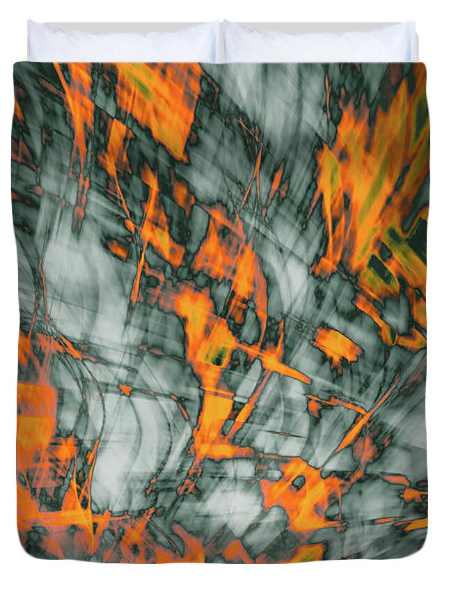 Fall Duvet Cover featuring the photograph Exploded Fall Leaf Abstract by Bruce Pritchett