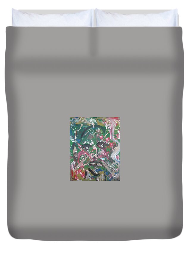 Abstract Duvet Cover featuring the painting Expressions Of Life by Antonio Moore