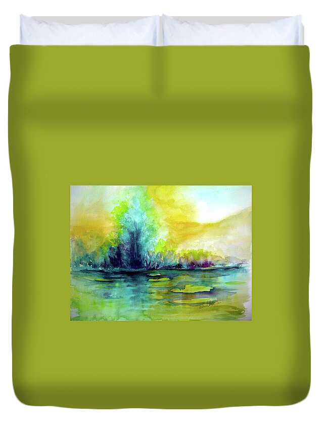 Expressive Duvet Cover featuring the painting Expressive by Allison Ashton