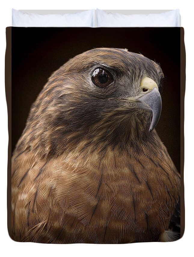 Feathers Duvet Cover featuring the photograph Eye on you by Cheri McEachin