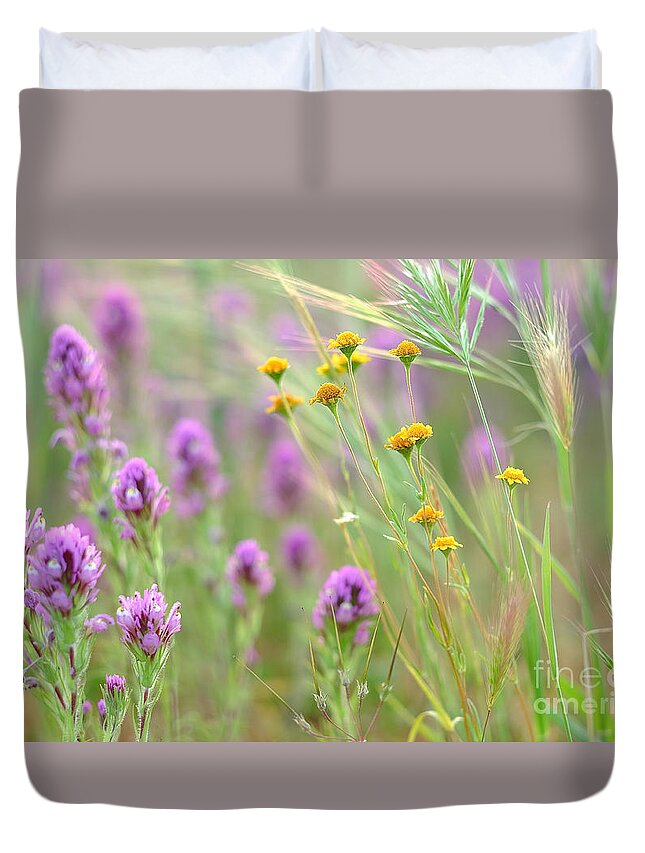 Goldfields Duvet Cover featuring the photograph Fairing of Spring by Parrish Todd
