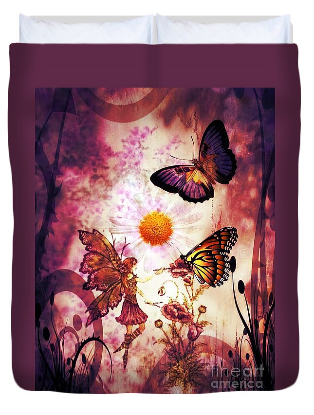 Fairy's Touch Duvet Cover featuring the digital art Fairy's Touch by Maria Urso