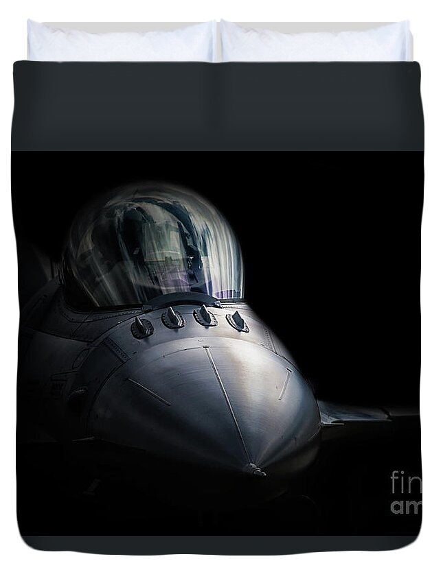 F16 Duvet Cover featuring the digital art Falcon by Airpower Art