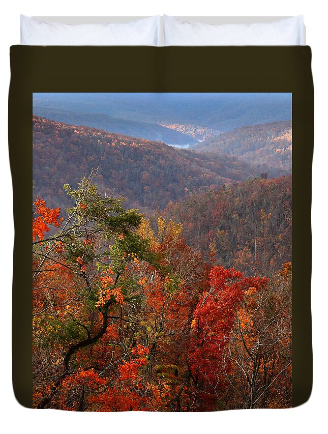 Ponca Duvet Cover featuring the photograph Fall Color Ponca Arkansas by Michael Dougherty