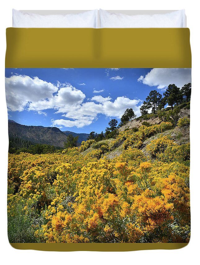 Humboldt-toiyabe National Forest Duvet Cover featuring the photograph Fall Colors Come to Mt. Charleston by Ray Mathis