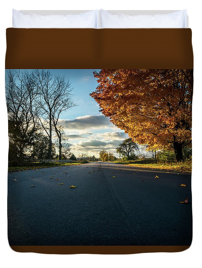 Fall Duvet Cover featuring the photograph Fall Day by Lester Plank