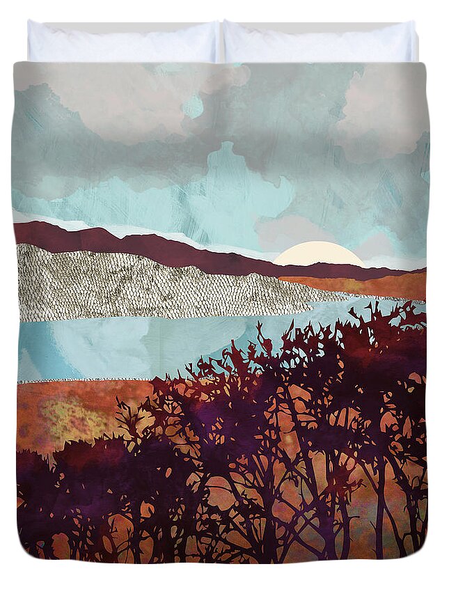 Fall Duvet Cover featuring the digital art Fall Foliage by Spacefrog Designs