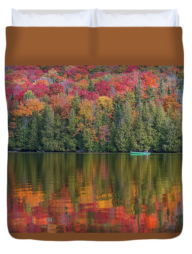 Vermont Duvet Cover featuring the photograph Fall in a Canoe by Tim Kirchoff