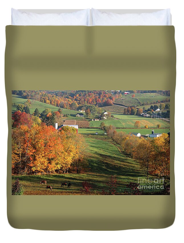 Amish Country Duvet Cover featuring the photograph Fall in Amish Country 5799 by Jack Schultz