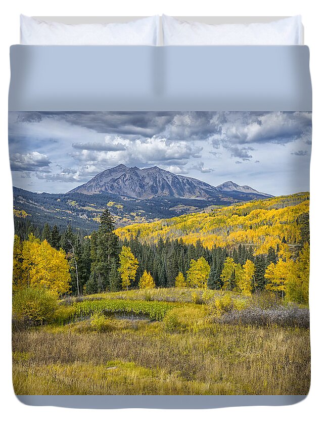 Colorado Duvet Cover featuring the photograph Fall in the Rockies Colorado DSC07164-5 by Greg Kluempers