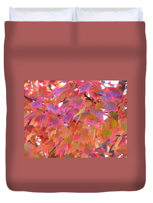 Leaves Duvet Cover featuring the photograph Fall by Jewels Hamrick
