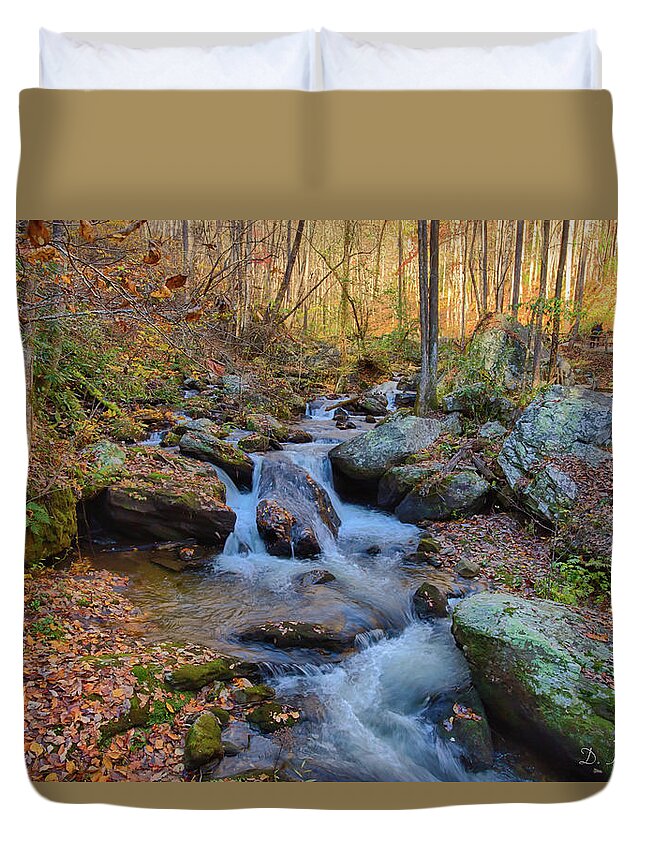North Georgia Duvet Cover featuring the photograph Fall Mountain Stream 2 by Dillon Kalkhurst