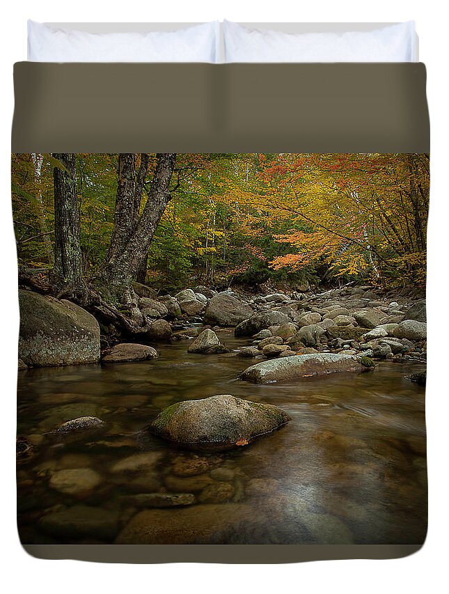 Fall Duvet Cover featuring the photograph Fall on the Gale River by Benjamin Dahl