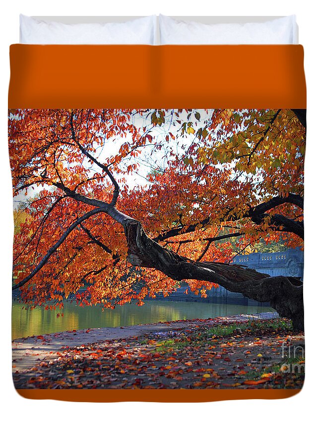 Potomac Duvet Cover featuring the photograph Fall on the Potomac by Jost Houk