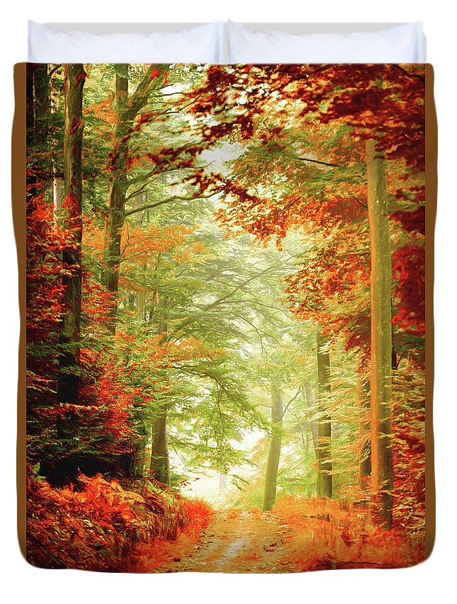Autumn Duvet Cover featuring the photograph Fall painting by Philippe Sainte-Laudy