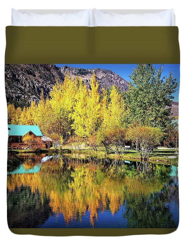 Double Eagle Duvet Cover featuring the photograph Fall Reflections at the Double Eagle by Lynn Bauer