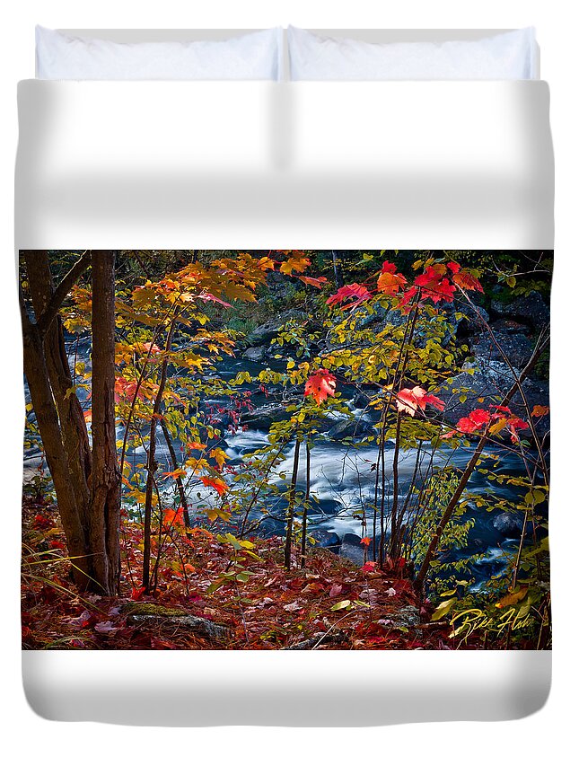 Autumn Duvet Cover featuring the photograph Fall - Streamside, by Rikk Flohr