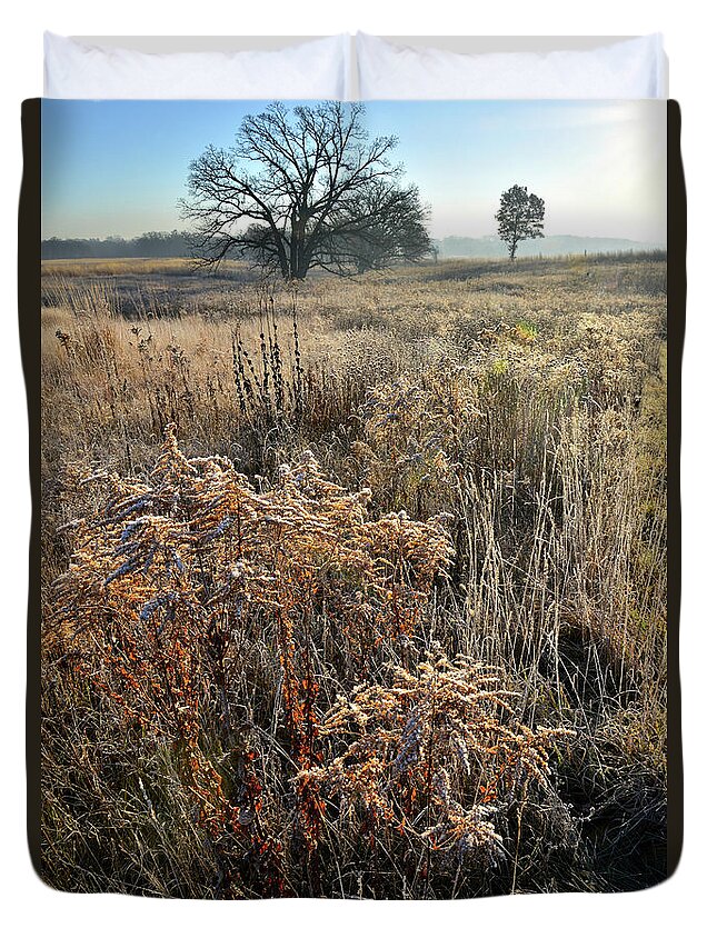 Mchenry County Conservation District Duvet Cover featuring the photograph Fall Wildflowers at MCCD's Prairieview Education Center by Ray Mathis