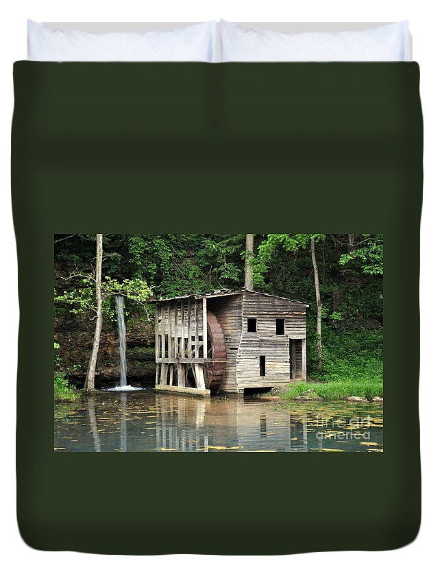 Falling Spring Mill. Ozarks Duvet Cover featuring the photograph Falling Spring Mill 3 by Marty Koch