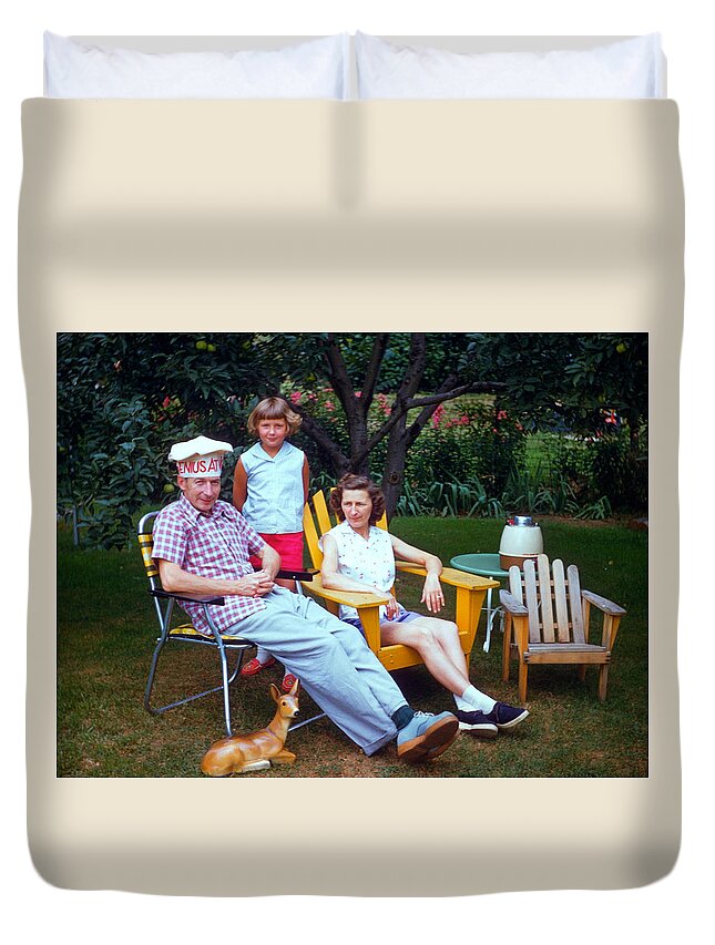 Family Duvet Cover featuring the photograph Family Portrait by Jean Pacheco Ravinski