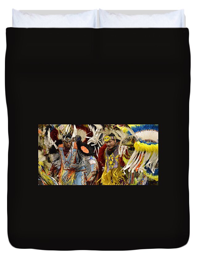 Pow Wow Duvet Cover featuring the photograph Pow Wow Fancy Dancers 7 by Bob Christopher