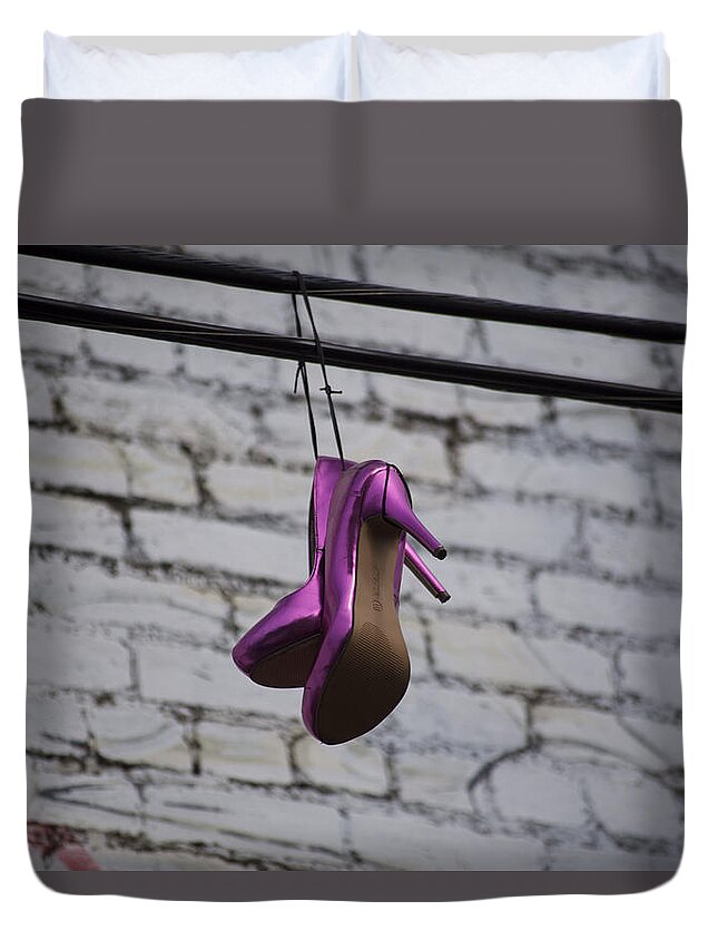 Shoes Duvet Cover featuring the photograph Fancy Feet by Lora Lee Chapman