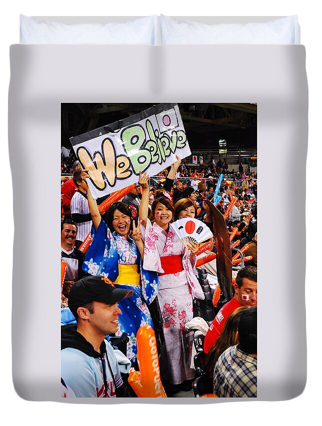 Japan Duvet Cover featuring the photograph Fans of Japan by James Kirkikis