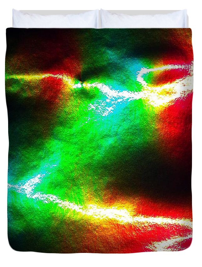 Abstract Photograph Duvet Cover featuring the photograph Firefly by Karen Jane Jones