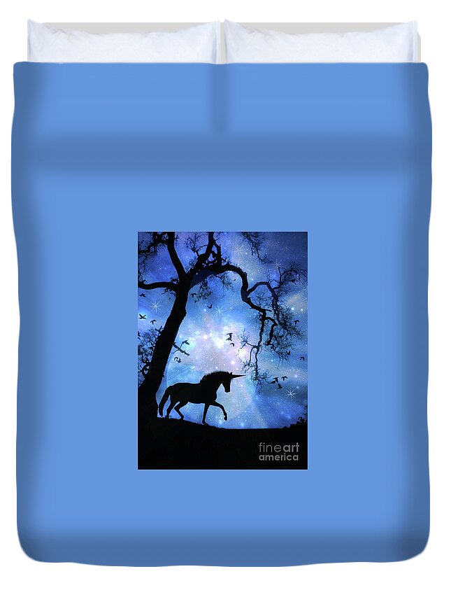 Unicorn Duvet Cover featuring the photograph Fantasy Unicorn by Stephanie Laird