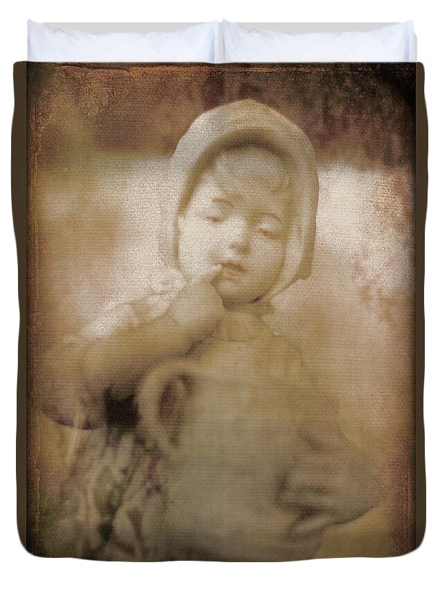 People Duvet Cover featuring the photograph Farm Girl by John Anderson