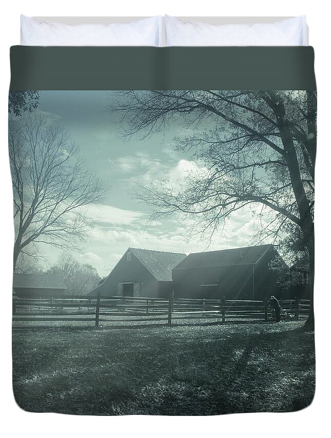Farms Duvet Cover featuring the photograph Farm Landscape by Angie Tirado