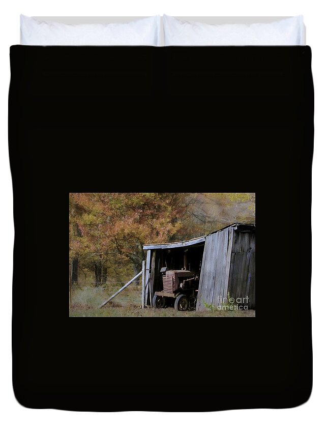 Farmall Duvet Cover featuring the photograph Farmall Tucked Away by Benanne Stiens