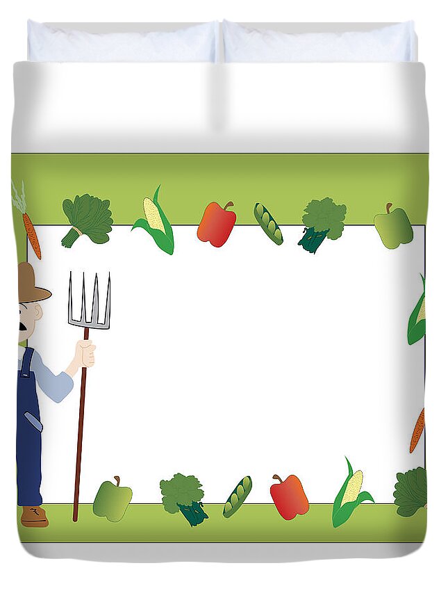 Farm Duvet Cover featuring the photograph Farmers Market Frame with copy space by Karen Foley
