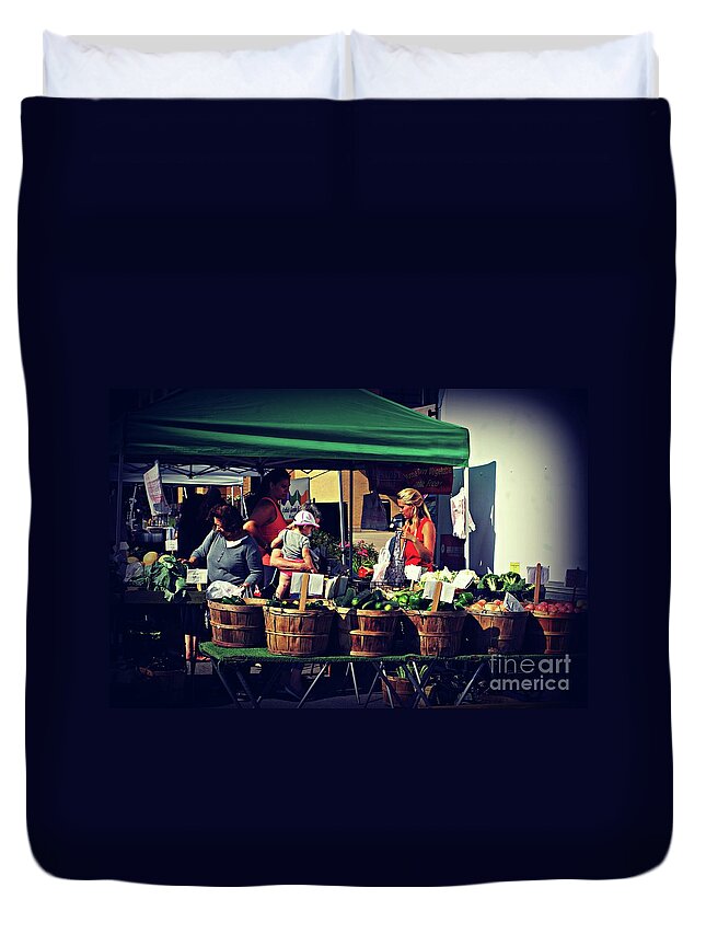 Photography Duvet Cover featuring the photograph Farmers Market Produce by Frank J Casella
