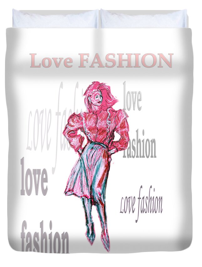 Fashion Duvet Cover featuring the painting Fashion by Tom Conway
