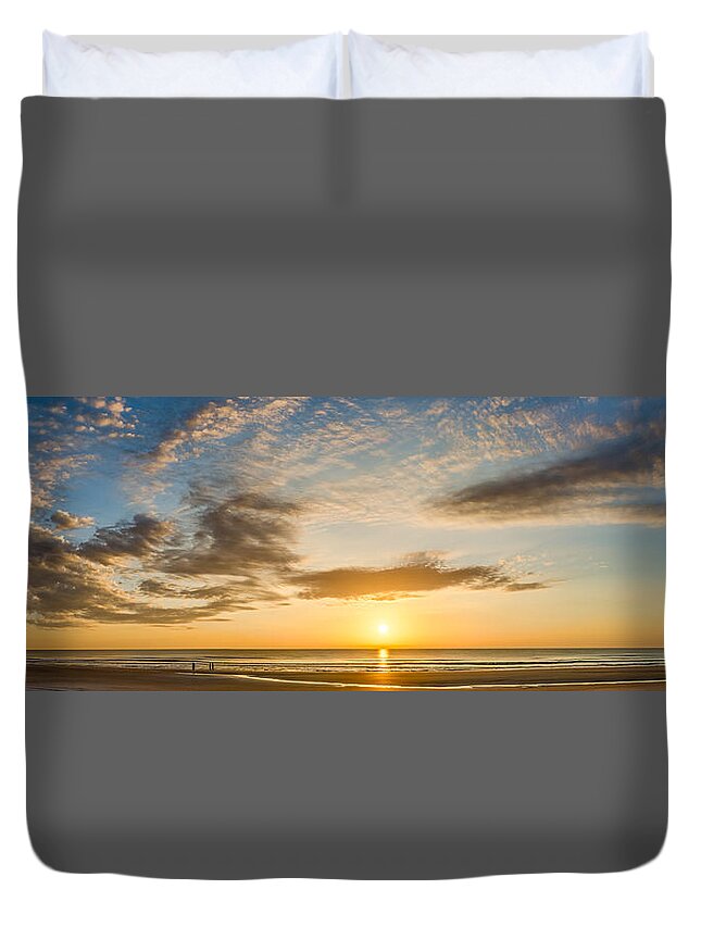 Fathers Duvet Cover featuring the photograph Father's Day Sunrise Daytona Beach by David Hart