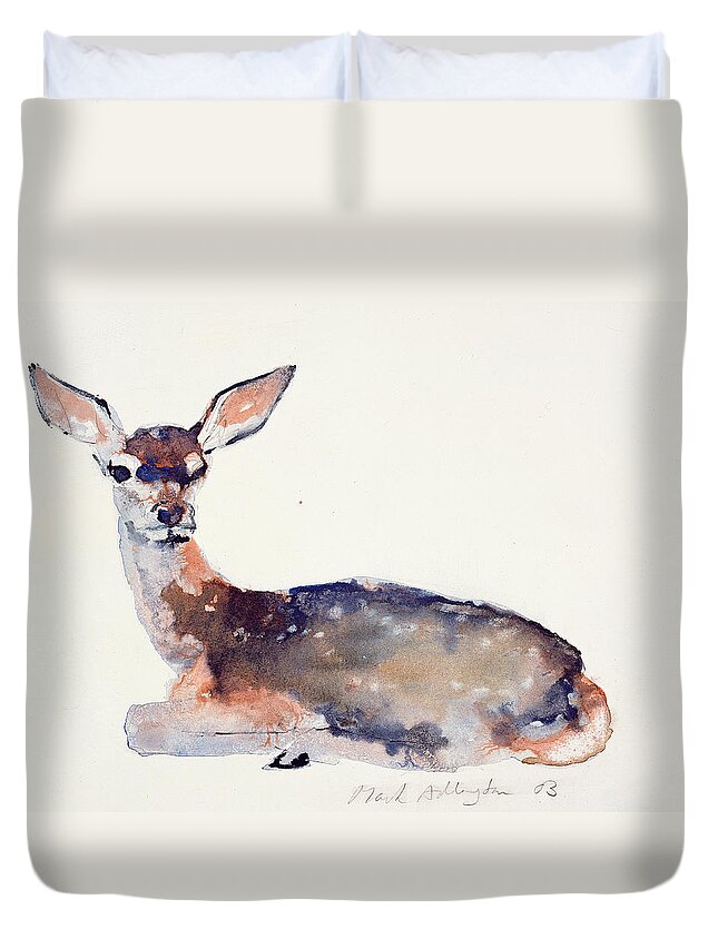 Fawn Duvet Cover featuring the painting Fawn by Mark Adlington