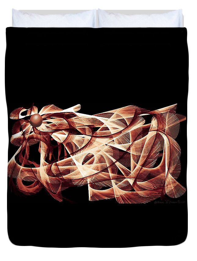 Vector Duvet Cover featuring the digital art Featherball by ThomasE Jensen