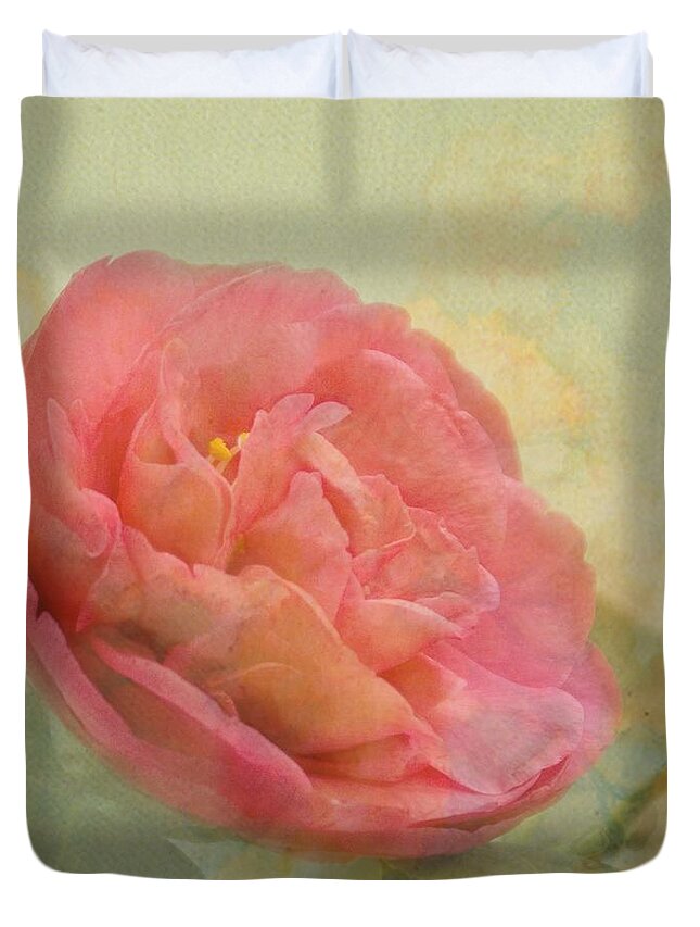 Camellia Duvet Cover featuring the photograph February Camellia by Cindy Garber Iverson