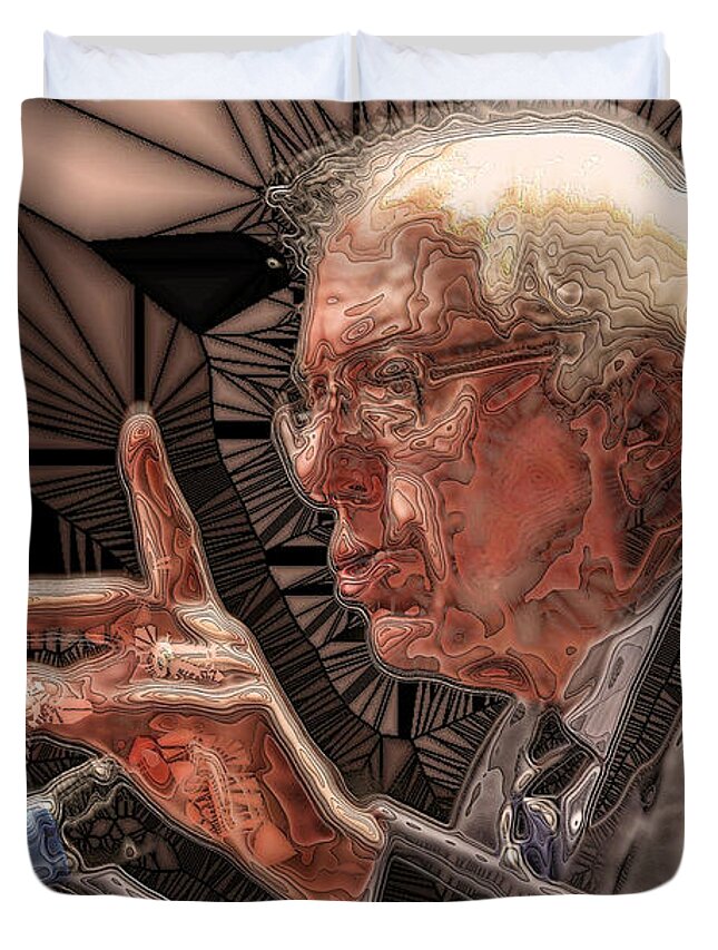 Bernie Sanders Duvet Cover featuring the digital art Feel The Bern by Ronald Bissett