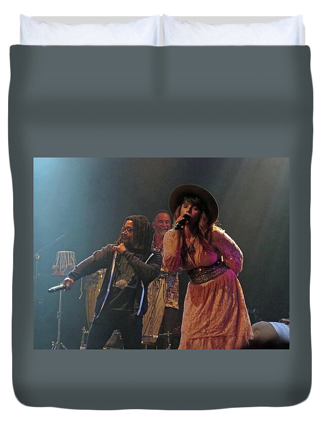 Thievery Corporation Duvet Cover featuring the photograph Feel the music by Aaron Martens
