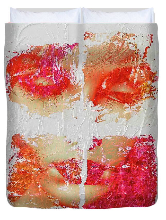 Woman Duvet Cover featuring the photograph Feeling splitted by Gabi Hampe