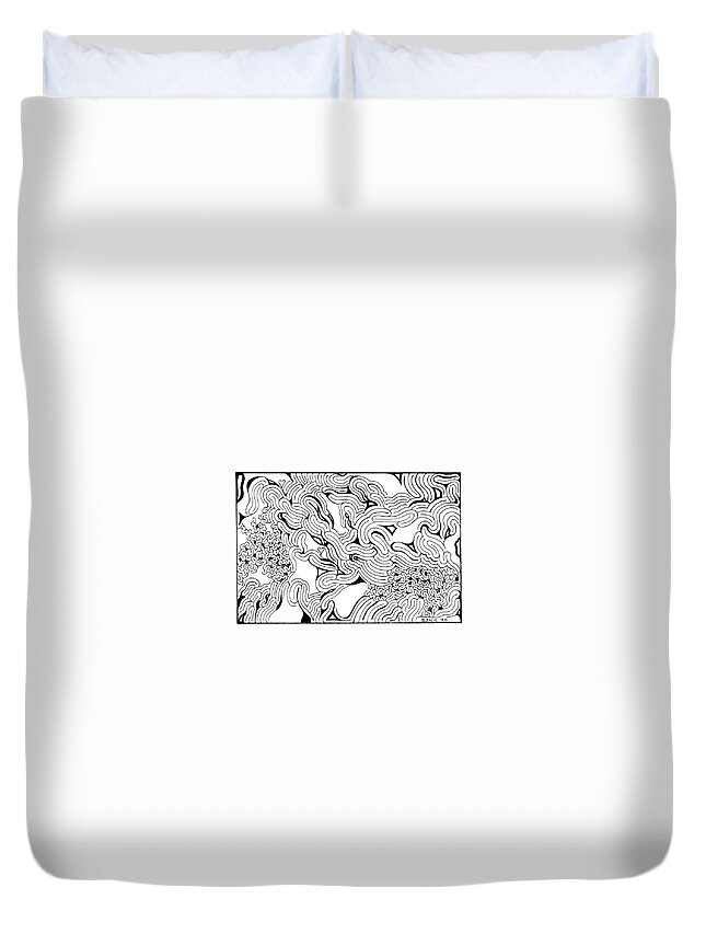 Mazes Duvet Cover featuring the drawing Felicity by Steven Natanson