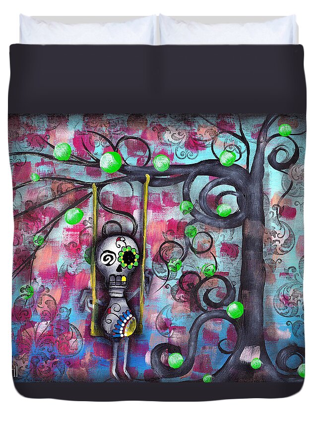 Day Of The Dead Duvet Cover featuring the painting Felipe by Abril Andrade