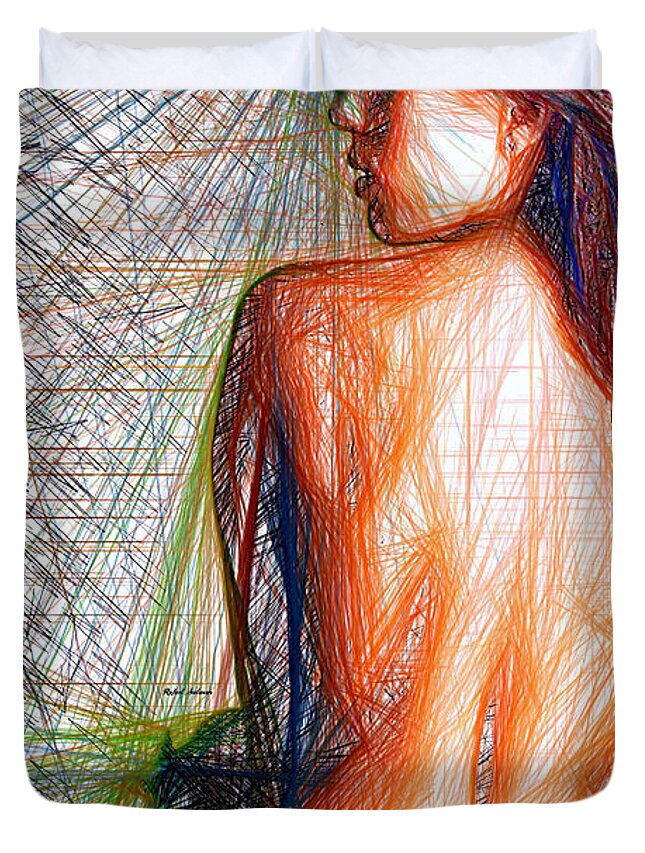 Rafael Salazar Duvet Cover featuring the digital art Female Figure by Rafael Salazar