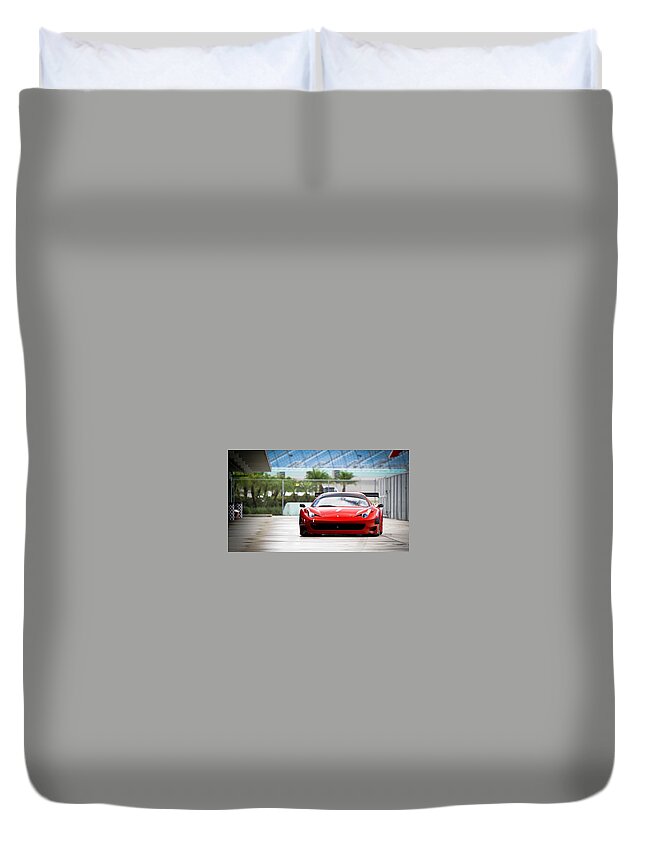 Ferrari 458 Italia Duvet Cover featuring the photograph Ferrari 458 Italia by Jackie Russo