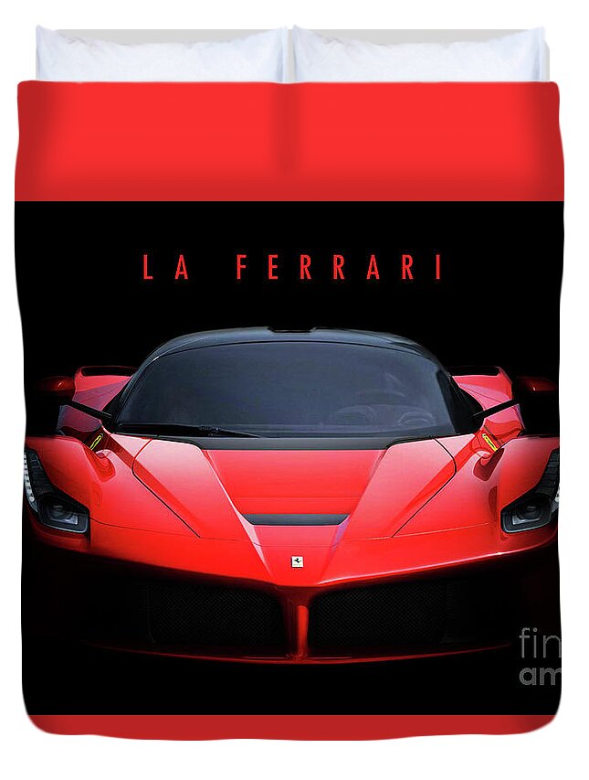 Ferrari Duvet Cover featuring the digital art Ferrari LaFerrari by Airpower Art