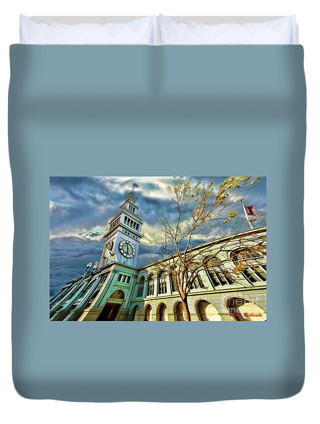 Art Photography Duvet Cover featuring the photograph Ferry Building by Blake Richards