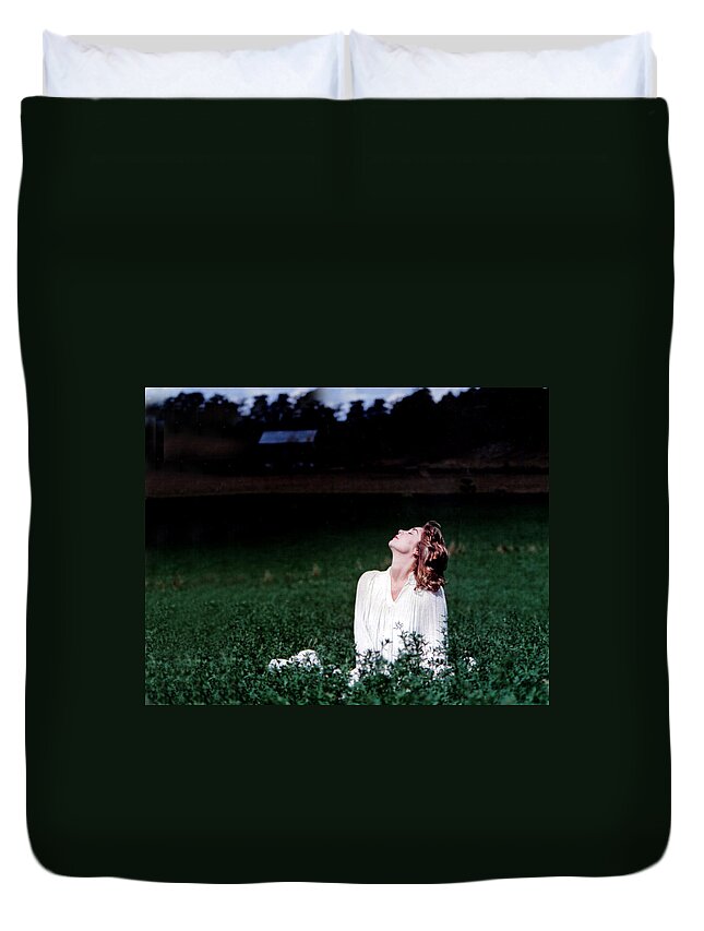 Woman Duvet Cover featuring the photograph Field Of Dreams by DArcy Evans