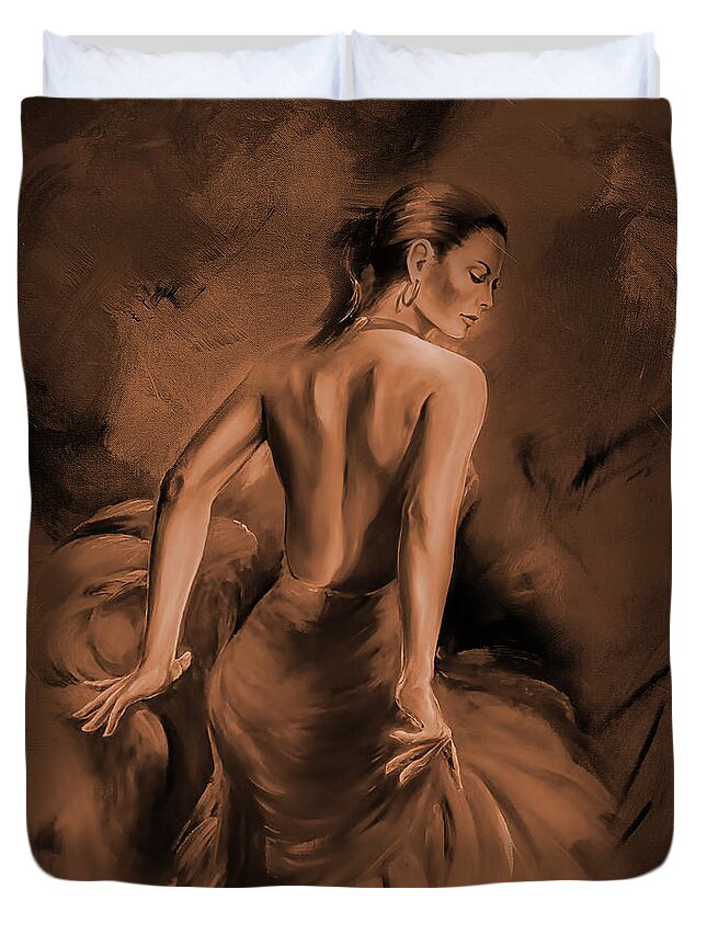 Dance Duvet Cover featuring the painting Figurative art 007dc by Gull G